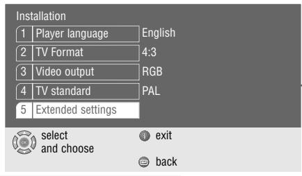 GRUNDIG XENARO GDP 5100 - Setting the screen menu and display of the DVD player - 1