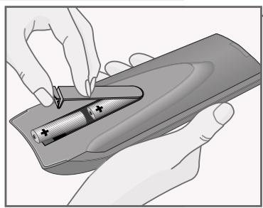 GRUNDIG XENARO GDP 5100 - Inserting batteries in the remote control - 1