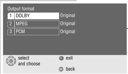 GRUNDIG XENARO GDP 5100 - Selecting audio signal types for the digital output - 1