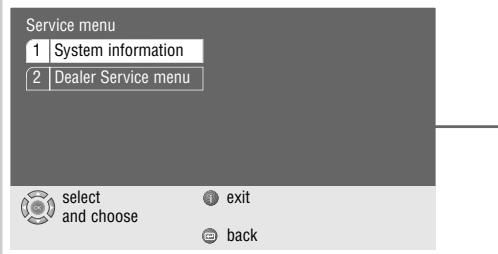 GRUNDIG XENARO GDP 5120 - Software status and dealer menu - 1