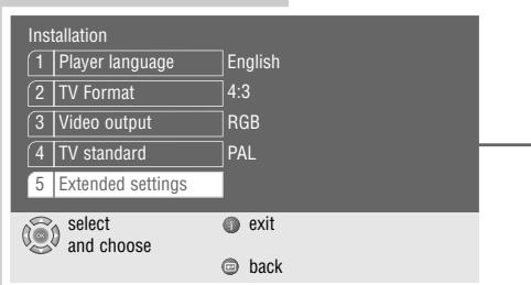 GRUNDIG XENARO GDP 5120 - Setting the screen menu and display of the DVD player - 1