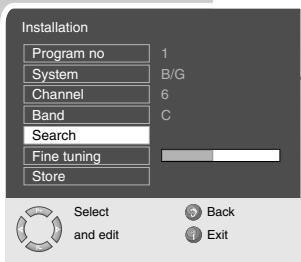 GRUNDIG XEPHIA 42 PW 110-5501 TOP - Setting channels using the search - 1
