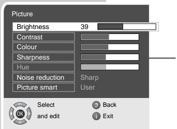 GRUNDIG XEPHIA 42 PW 110-6605 TOP - Picture settings - 1