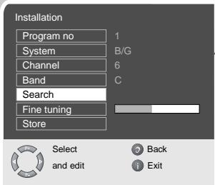 GRUNDIG XEPHIA 42 PW 110-6605 TOP - Setting channels using the search - 1