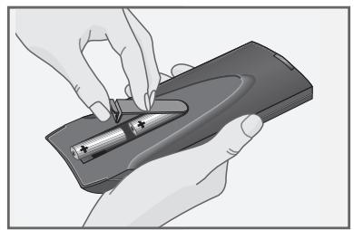 GRUNDIG XEPHIA 42 PXW 110-6616 REF - Inserting batteries in the remote control - 1
