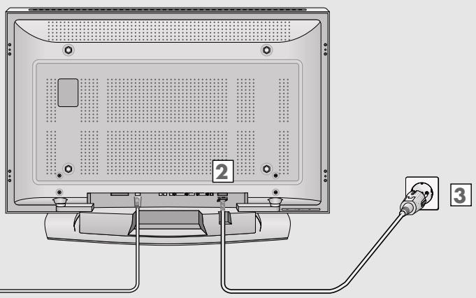 GRUNDIG XEPHIA 42 PXW 110-6710 TOP - Connecting the antenna and the mains cable - 2