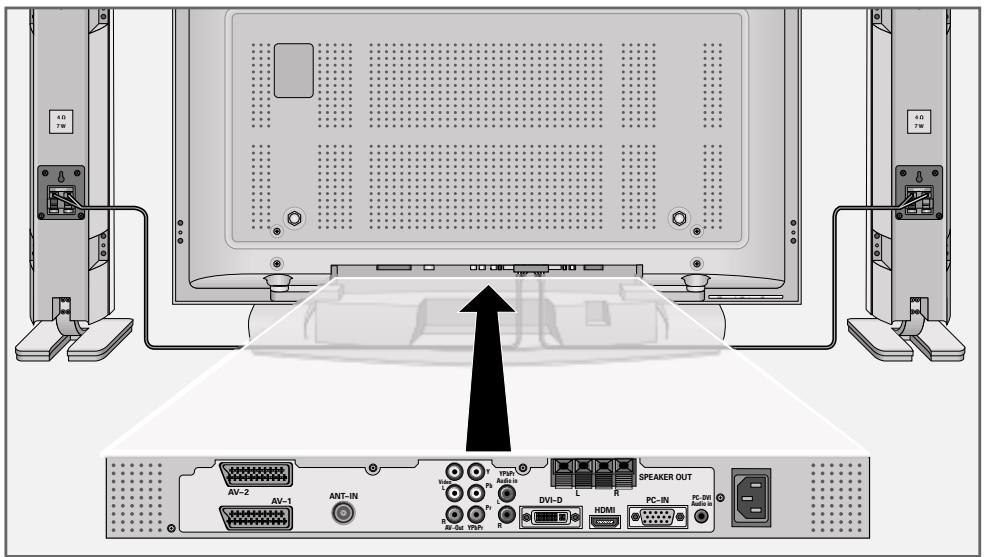 GRUNDIG XEPHIA 42 PXW 110-6721 DOLBY - Connections on the television - 1