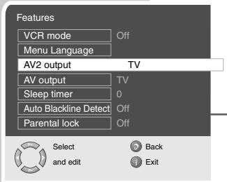 GRUNDIG XEPHIA 42 PXW 110-6721 DOLBY - Selecting the signal for the AV output - 1