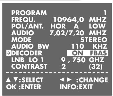 GRUNDIG XERIA GV 6263 HIFI - Setting the channel position for a decoder - 3