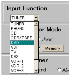 DENON AVC-A11XV - Beispiele für Web-Steuerungs-Betriebsbildschirme - 1