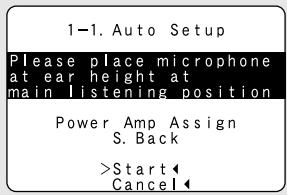 DENON AVR-1906 - Press the CURSOR △ or ▽ button to select "Start", then press the CURSOR ◀ button. - 1