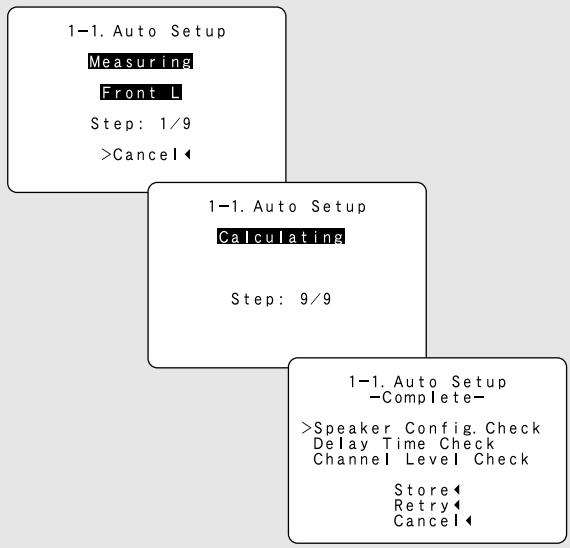 DENON AVR-1906 - Press the CURSOR △ or ▽ button to select "Start", then press the CURSOR ◀ button. - 3