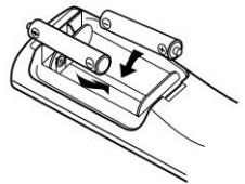 DENON AVR-1906 - Insertion des piles - 2