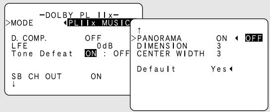 DENON AVR-1906 - Press the SURROUND PARAMETER button, and press the CURSOR △ or ▽ button to select the various parameters. - 1