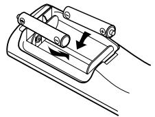 DENON AVR-1906 - Inserting the batteries - 2