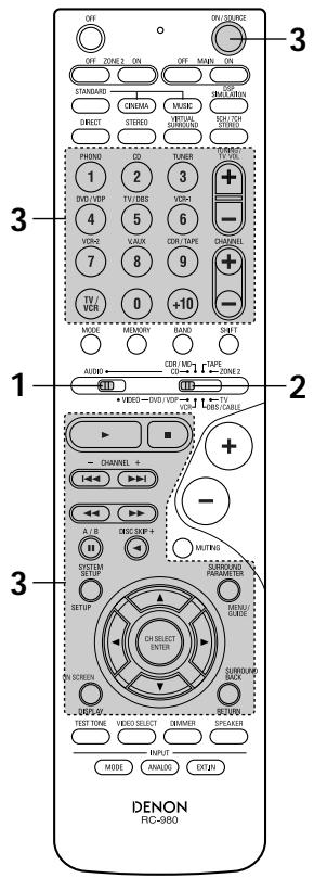 DENON AVR-2105 - Operating component stored in the preset memory - 3