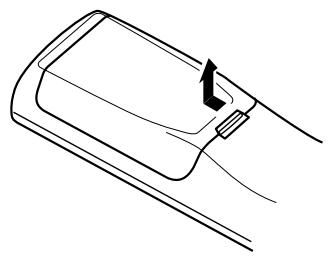 DENON AVR-2105 - Inserting the batteries - 1