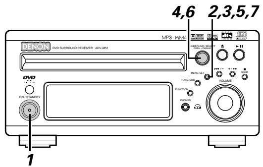 DENON D-M51DVS - Setting the clock (12-hour display) - 1
