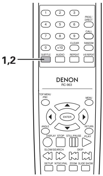 DENON DN-V210 - Switching the Subtitle Language (Multiple Subtitle Function) - 1