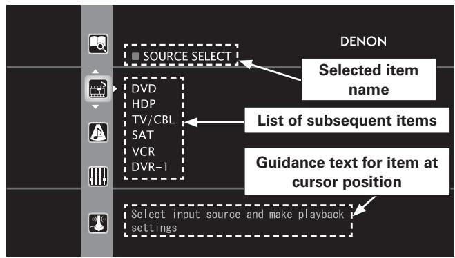 DENON AVP-A1HDA - Example: Browse Menu (Top Menu) - 1