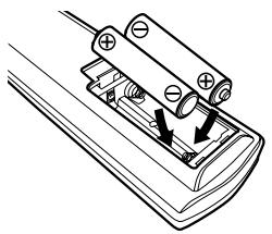 DENON TU-1500AE - Inserting the batteries - 2