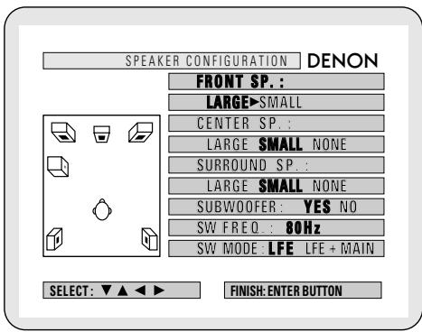 DENON ADV-1000 - [1] Setting the type of speakers - 4