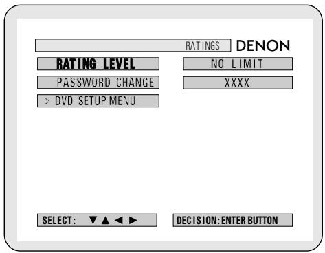 DENON ADV-1000 - "RATINGS" is selected - 6