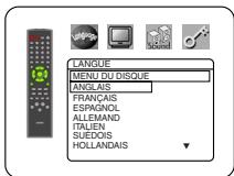 DENON DVM-1815 - MENU du DISQUE (défaut : anglais) - 1