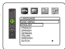 DENON DVM-1815 - DISC MENU (Default: ENGLISH) - 1