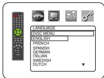 DENON DVM-2815 - DISC MENU (Default: ENGLISH) - 1
