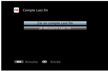 DENON AVR-X4000 - Utilisez pour sélectionner "last. fm", puis appuyez sur ENTER. - 2