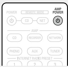 DENON PMA-520AE - Maintenez AMP POWER (appuyé pendant au moins 5 secondes.) - 1