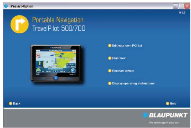 BLAUPUNKT TRAVELPILOT 500 - How do I start TPAssist? - 3