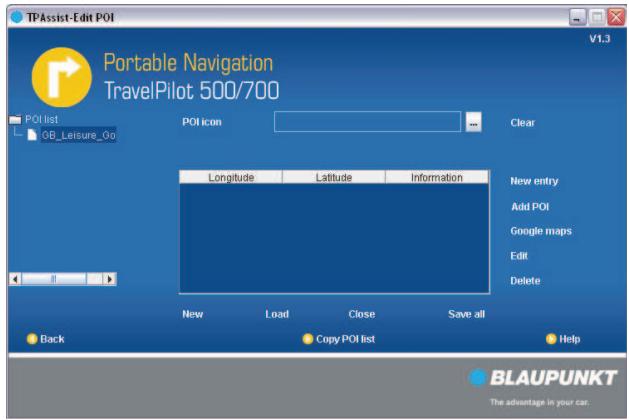 BLAUPUNKT TRAVELPILOT 500 - Step 5 - Entering a POI in the list - 1
