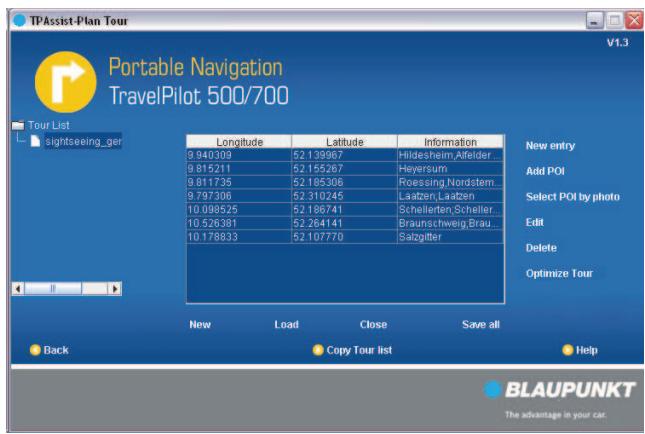BLAUPUNKT TRAVELPILOT 500 - Step 8 - Storing all tours - 1