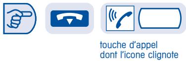 touche d'appel dont l'icone clignote