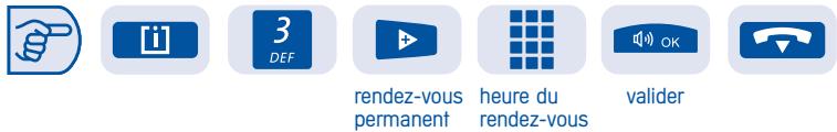 [i] 3 DEF rendez-vous permanent heure du rendez-vous valider OK