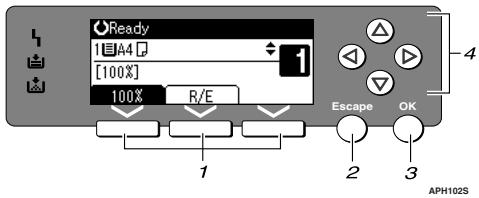 RICOH AFICIO MP 1500 - Reading the Display and Using Keys - 1
