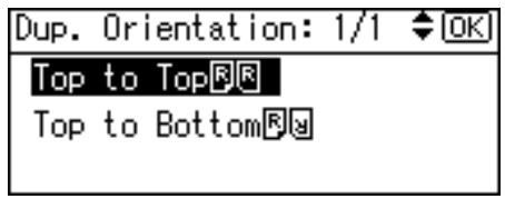 RICOH AFICIO MP 161 - Select the duplex orientation using [ ] or [ ] , and then press the [OK] key. - 1