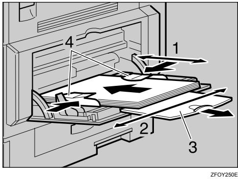 RICOH AFICIO MP 161 - Align the paper guides to the paper size, and then insert the paper face down. - 1