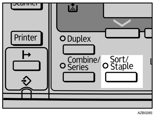 RICOH AFICIO MP 2500 - Press the [Sort/Staple] key. - 1