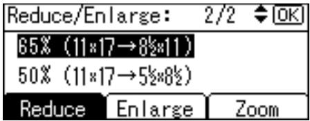 RICOH AFICIO MP 2500 - Selecting a ratio using the scroll keys - 2