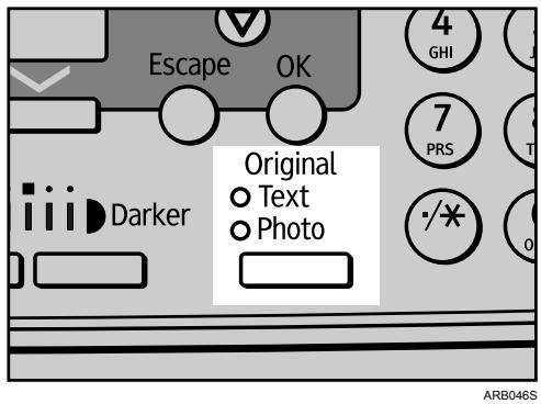 RICOH AFICIO MP 2500 - Press the [Original] key to select the original type. - 1