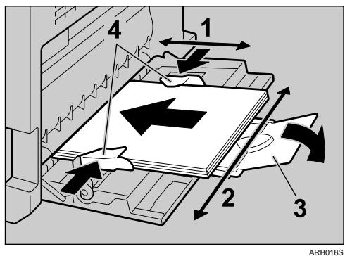 RICOH AFICIO MP 2500 - Insert the paper face down, and then align the paper guides to the paper size. - 1
