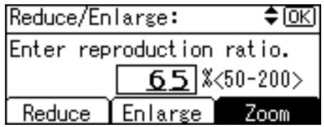 RICOH AFICIO MP 2500 - Selecting a ratio using the scroll keys - 3