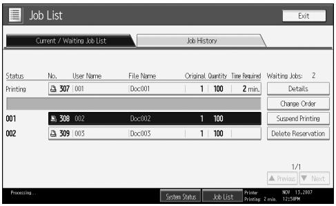 RICOH AFICIO MP 7000 - Holding Print Jobs - 1