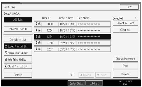 RICOH AFICIO MP 7000 - Select the file you want to print, and then press [Print]. - 1