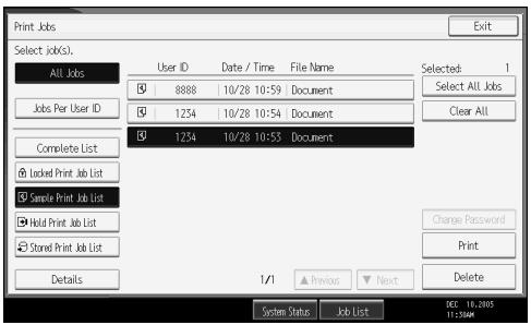 RICOH AFICIO MP 7000 - Select the file you want to print, and press [Print]. - 1