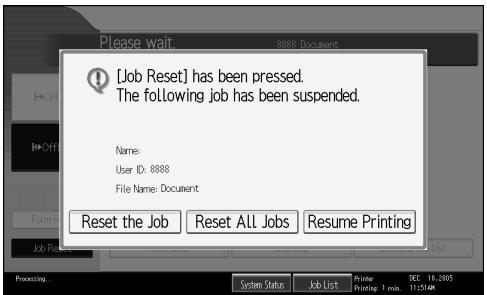 RICOH AFICIO MP 7000 - Canceling a Print Job Using the Control Panel - 2