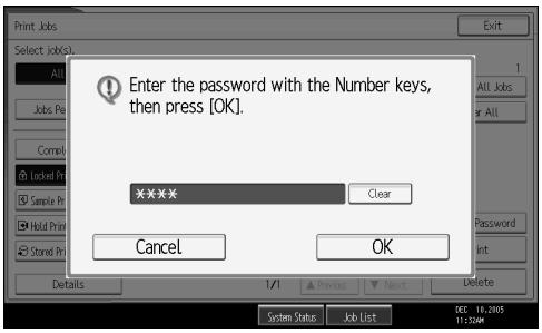 RICOH AFICIO MP 7000 - Enter the password using the number keys, and then press [OK]. - 1